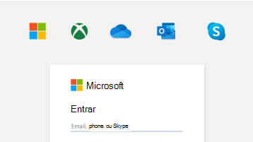 Imagem de entrada com a conta microsoft