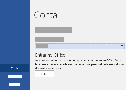 Entre com sua Conta da Microsoft ou sua conta corporativa ou de estudante do Office 365.