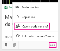 Ver ou alterar com quem um documento é compartilhado