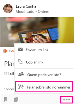 Clique para abrir o Yammer