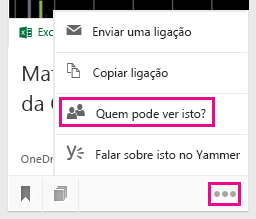 Veja ou altere com quem é partilhado um documento