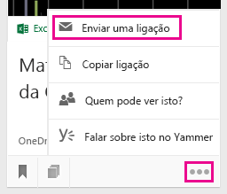 Clique para enviar a ligação por e-mail