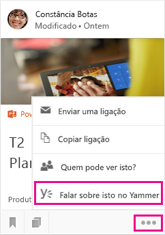 Clique para abrir o Yammer