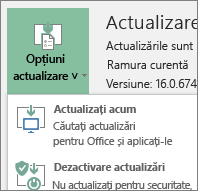 Selectați Actualizare acum din lista verticală Opțiuni actualizare