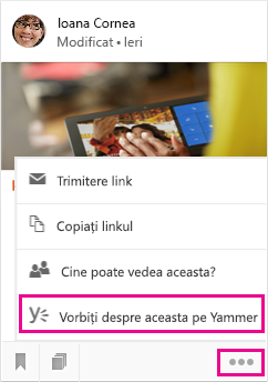 Faceți clic pentru a deschide Yammer