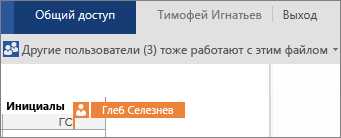 Word Online показывает, над чем в документе работают другие авторы