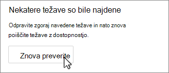 Gumb »Znova preveri« v Outlooku