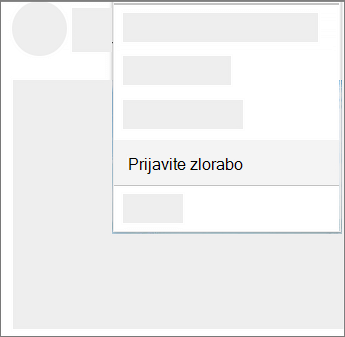 Posnetek zaslona s tem, kako prijavite zlorabo v storitvi OneDrive