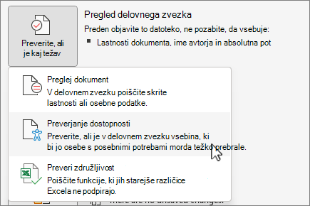 Preverjanje težav pri & menija »Pripomočki za osebe s posebnimi potrebami«