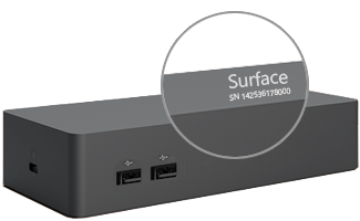 Serijski broj na Surface Dock-u