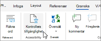 Knappen Kontrollera tillgänglighet