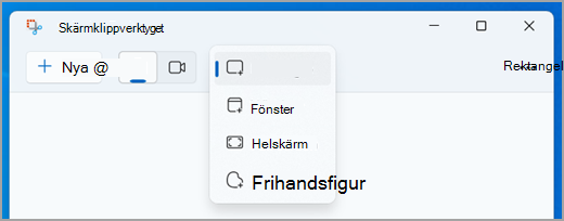 Välja ett läge för ett bildklipp i Skärmklippverktyget.