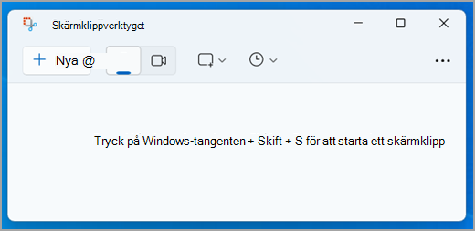 Skärmklippverktygets gränssnitt i Windows 11.