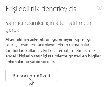 Outlook Erişilebilirlik bölmesi