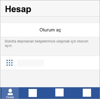 Microsoft Hesabınızla ya da Office 365 iş veya okul hesabınızla oturum açın.