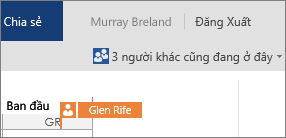 Word Online cho bạn thấy vị trí các tác giả khác đang làm việc trong tài liệu