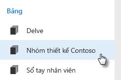 Bấm vào tên bảng để đi tới bảng đó