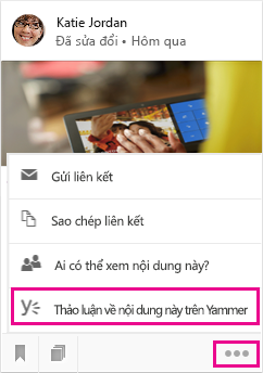 Bấm để mở Yammer