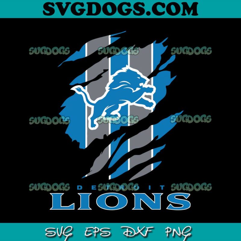 Detroit Lions Ripped Claw SVG