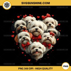 Maltese Dog Valentines Day PNG, Dog Lovers PNG