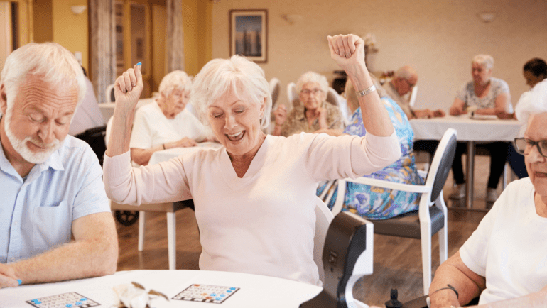 Seniors Playing Community Bingo