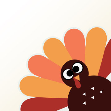 Beautiful cartoon Turkey Bird for Thanksgiving day