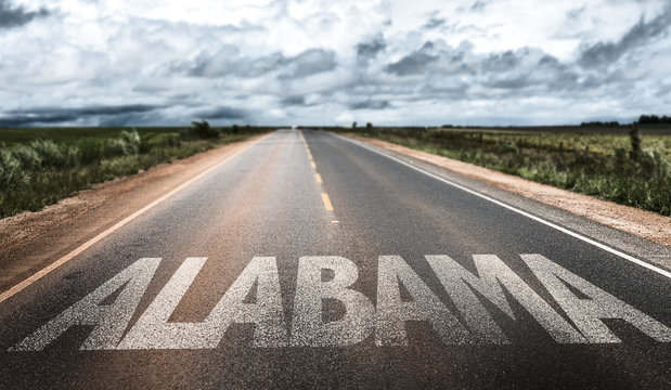 Alabama written on the road