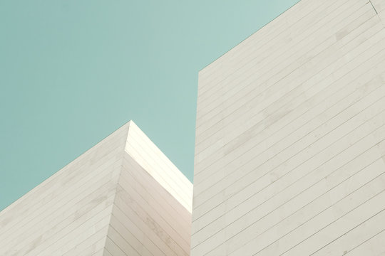 Abstract architecture. Detail of a building facade made of stone blocks