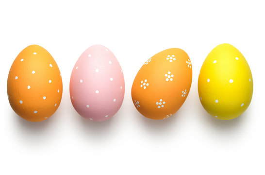 Easter Eggs on White