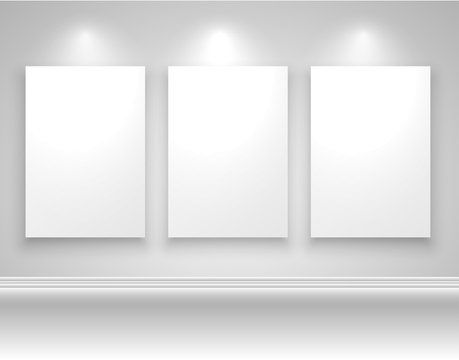 Frames on wall template design, vector