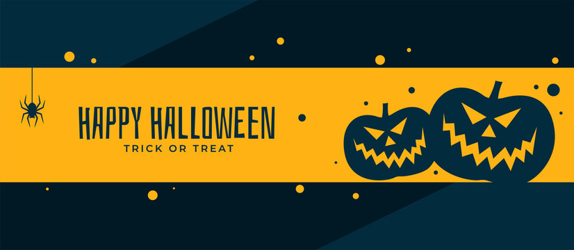 happy halloween scary pumpkin banner design