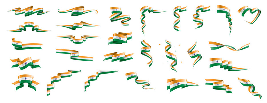 India flag, vector illustration on a white background