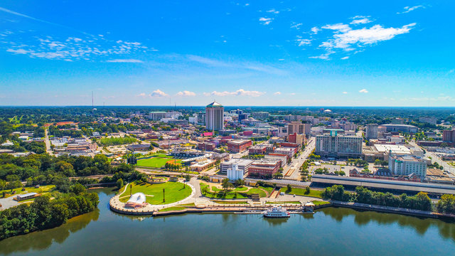 Montgomery Alabama Riverfront Park Skyline Aerial