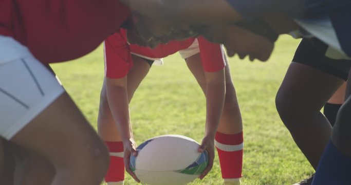 Young adult female rugby match