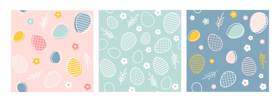 easter seamless patterns. Spring pattern for banners, posters, cover design templates, social media stories wallpapers and greeting cards.