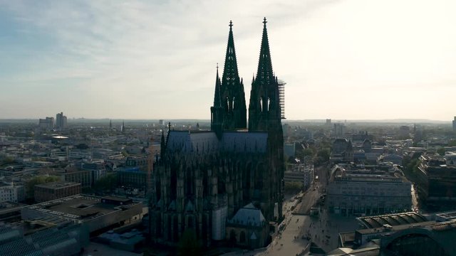 Cologne Germany aerial footage