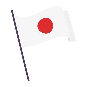 Waving flag of Japan