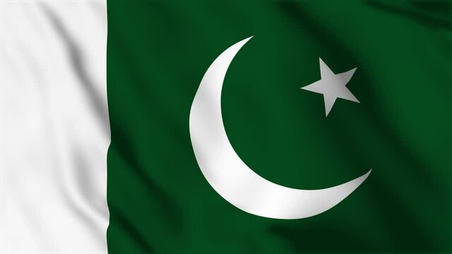 Waving flag loop. National flag of Pakistan