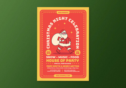 Santa Christmas Celebration Flyer Layout