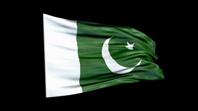 Realistic Pakistan flag is waving 3D animation. National flag of Pakistan. 4K Pakistan flag seamless loop animation.