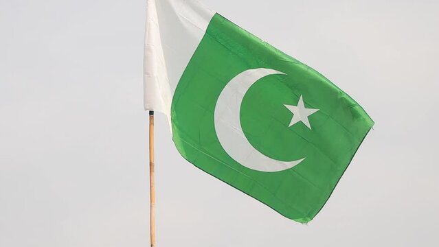 Pakistan Flag waving at Khanpur lake in Pakistan