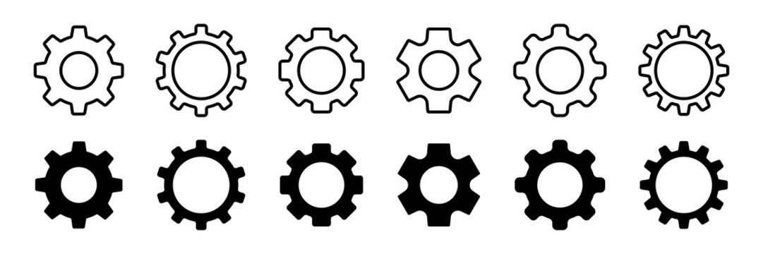 Gear setting icon set. Cog wheel icon. Gear wheel icon. Gear setting icon collection