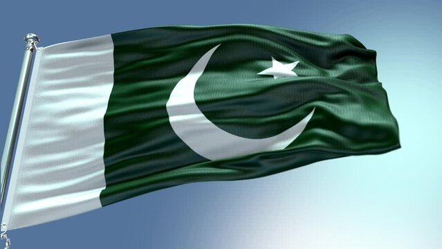 Pakistan Flag Realistic Loop Animation