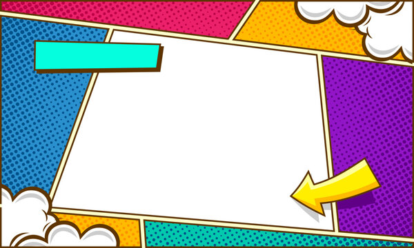 Colorful comic cartoon frame border 