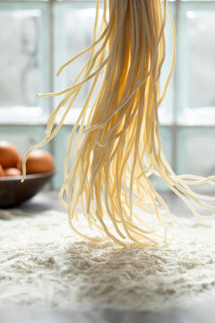 Close up of fresh noodles