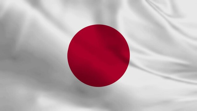 Flag of the japan waving animation. looping National japan flag animation background.