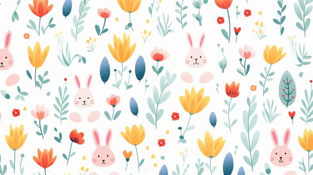 easter repeating patterns, white background, 16:9