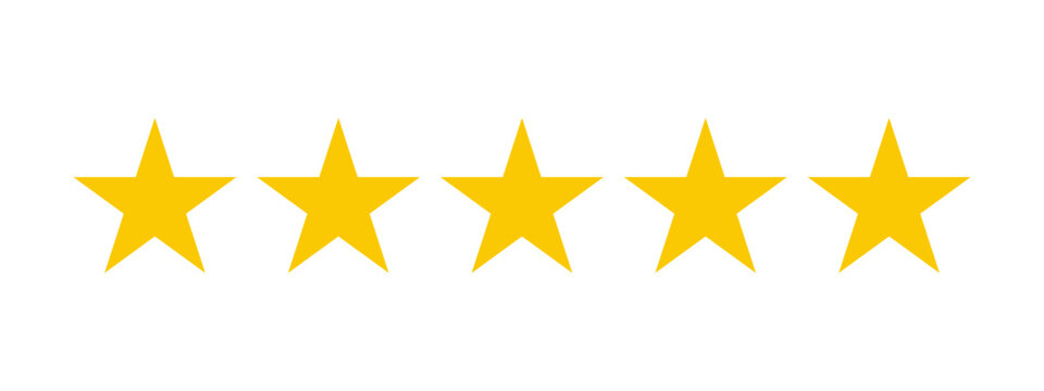 5 stars customer feedback concept, Rating review, Top quality, Rating stars icon, Five star sign, Rating symbol. Vector illustration.