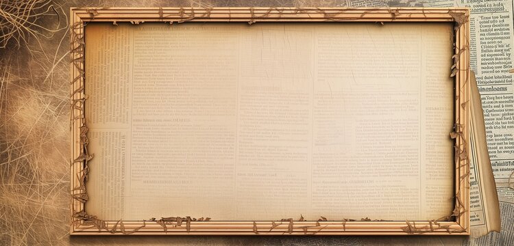 A set of empty frame mockups with a vintage, newspaper collage border, creating a nostalgic feel.