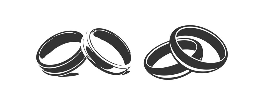 Wedding rings icon set. Vector illustration design.